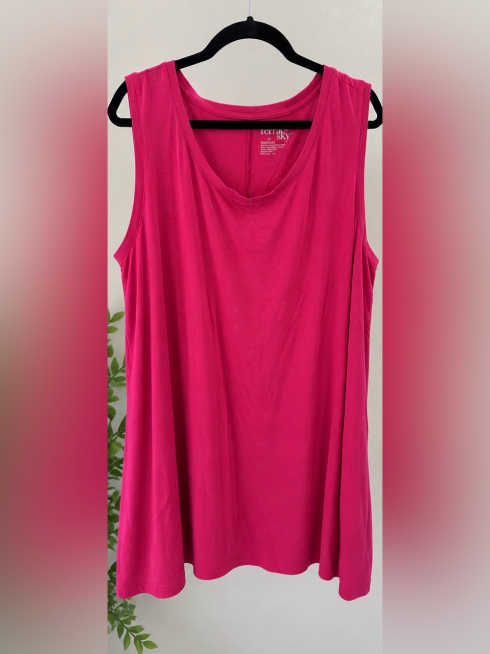 💕 Terra & Sky Hot Pink Sleeveless Tank Top – Women’s Plus Size 2X